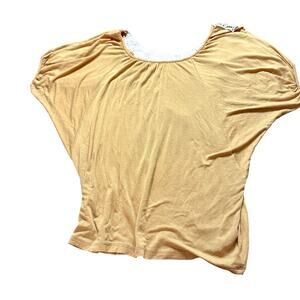 Fashion Magazine Size M Vintage Crochet Back Dalman Short Sleeve